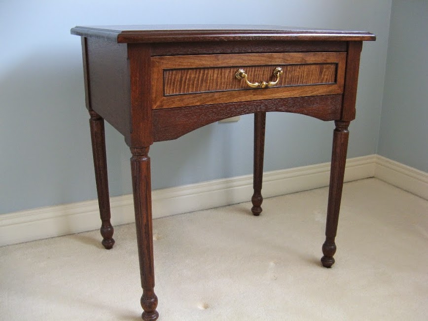 Mahogany Night Table With Cherry & Ebony Accents