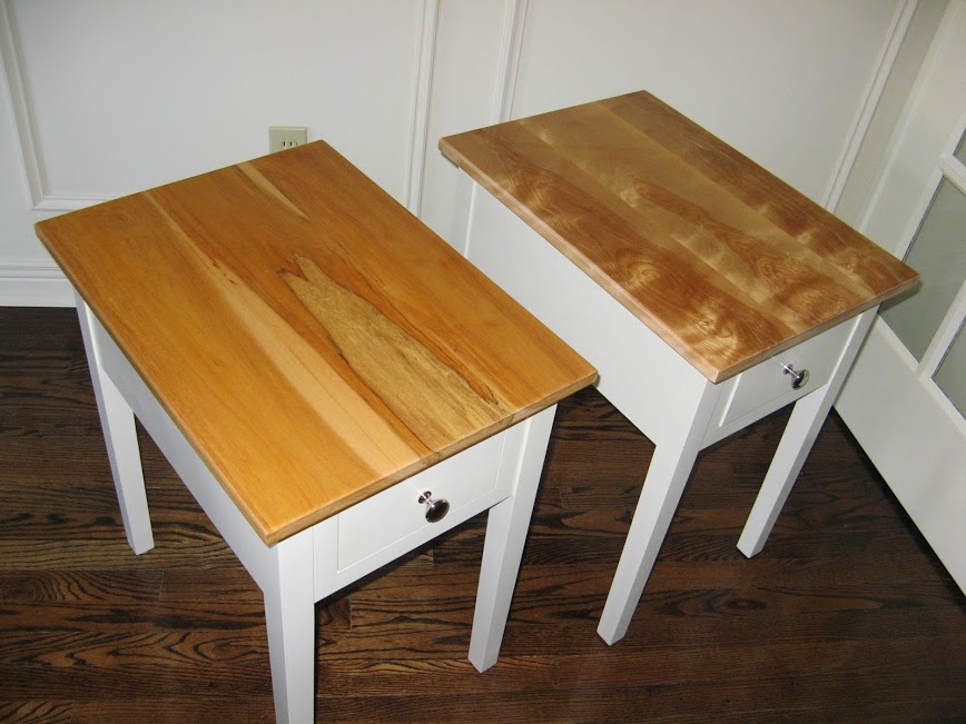 Figure Flamed Birch Side Tables